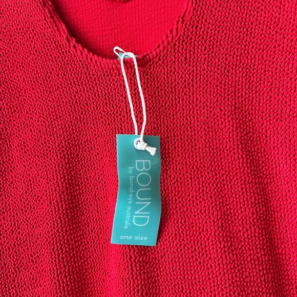 Bound Bond-Eye Baywatch Red Harper Crinkle V-Neck Beach Coverup Minidress OS NWT - Picture 6 of 8